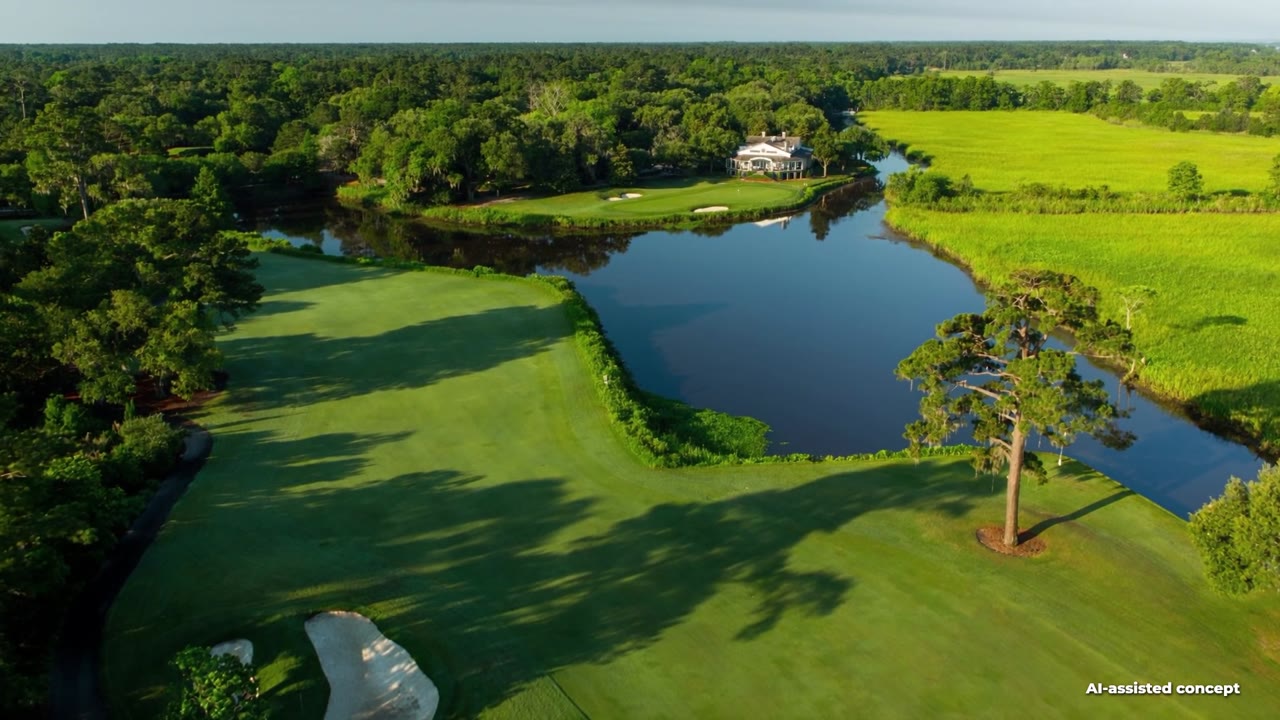 Course view from the Caledonia / True Blue AI-assisted concept
