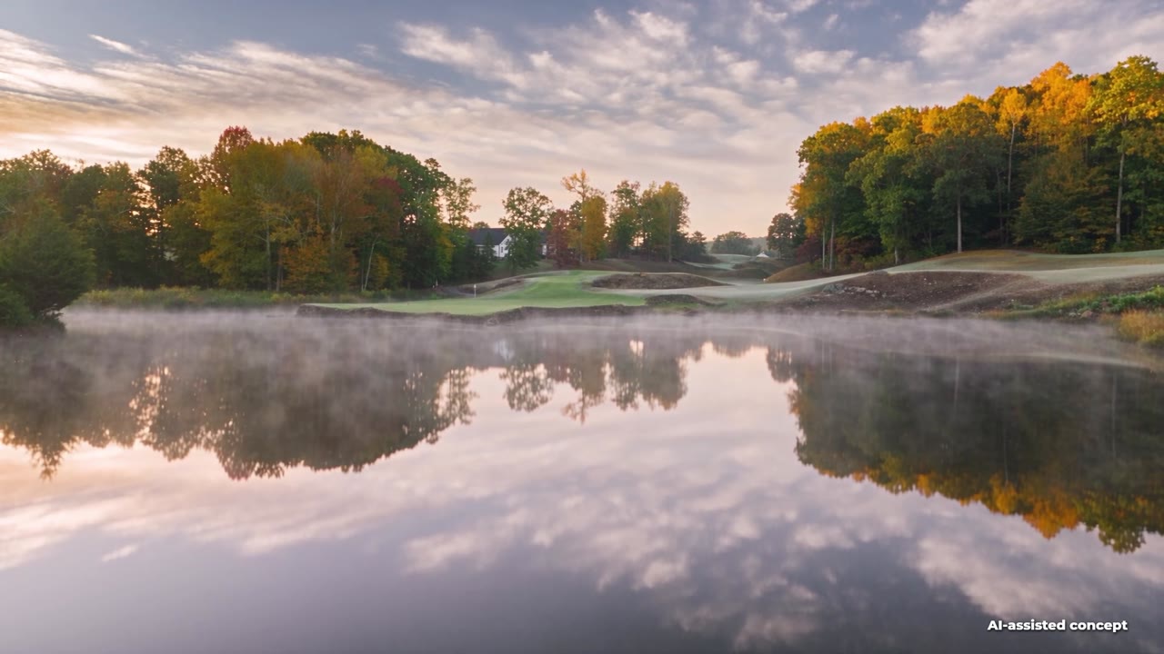 Course view from the Tot Hill Farm AI-assisted concept